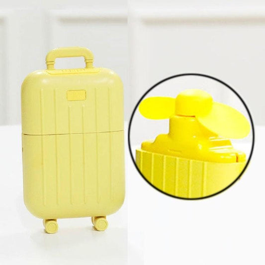 Luggage Model Mini Rechargeable Fan Handheld Soft Leaf Summer Cool Electric Fan (Yellow)