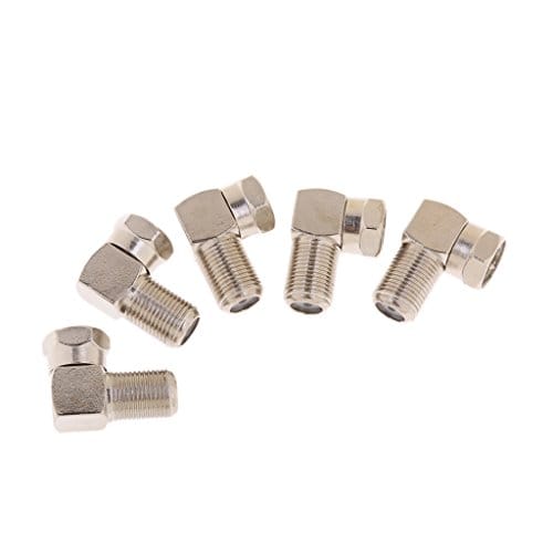 5X 90 Degree Right Angle Gold F RG6 RG59 Coaxial Coax Connector Adapter