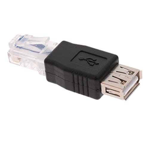 2Pcs USB Type A Female to RJ45 Male Ethernet LAN Network Socket Plug Adapter