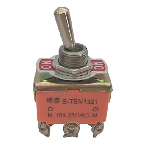 Toggle Switch, DPDT ON-ON 2 Position 6 Pins Latching, AC 250V 15A