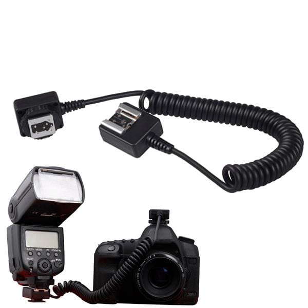 SC-41 TTL Off-Camera Flash Sync Coiled Cord for Olympus PEN E-P1 / E-P2 / E-620 / E-550 / E-520 / E-510 / E-450 / E-420 / E-410 / E-400 / E-100 / SP-510UZ / 550UZ, Length: 30cm , Black (Black)