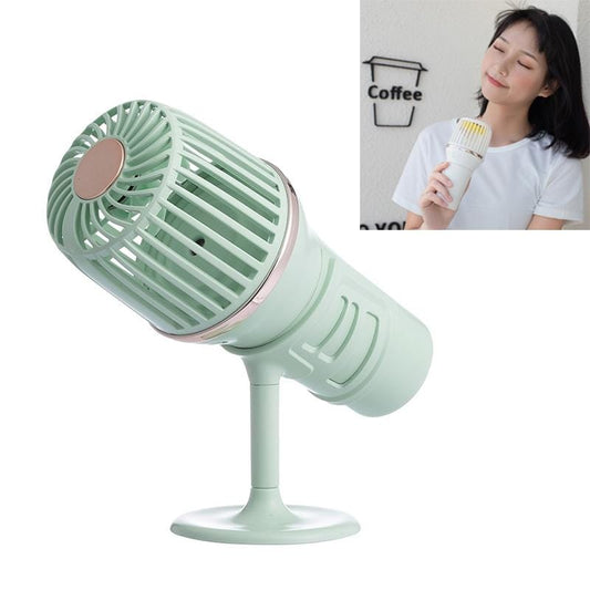 Simple Microphone USB Handheld Spray Moisturizing Fan (Green)