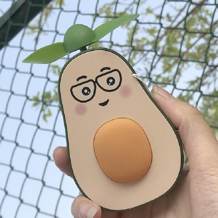 Avocado Cartoon Small Fan Outdoor USB Portable Charging Fan (Glasses)