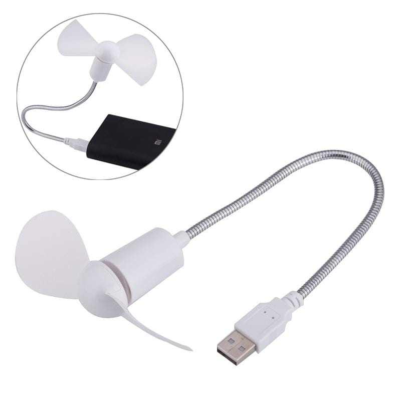 Portable USB Powered 2-Blade Mini Fan, Length: 32cm (White)