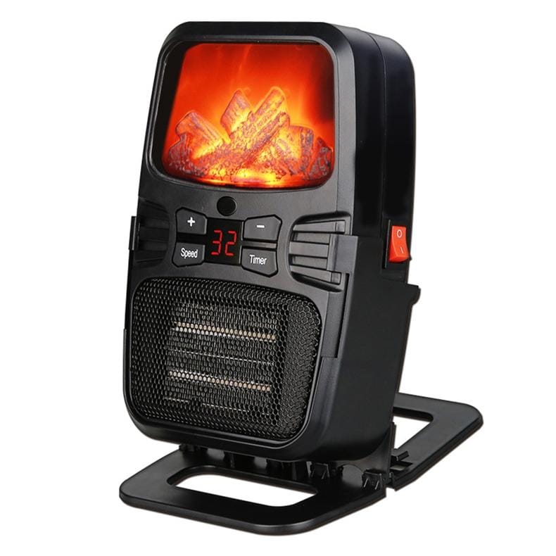 Flame Heater Mini Household Wall-mounted Desktop Radiator Warmer Electric Heater, EU Plug (Style3)