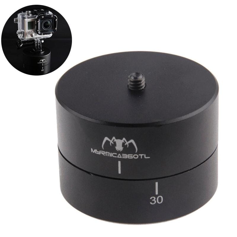 MYRMICA 360TL Time Lapse Pan and Tilt Head / 360 Degree Auto Rotation Camera Mount for  GoPro HERO9 Black /HERO8 Black /7 /6/ 5 /5 Session /4 /3+ /3 /2 /1 (Black)