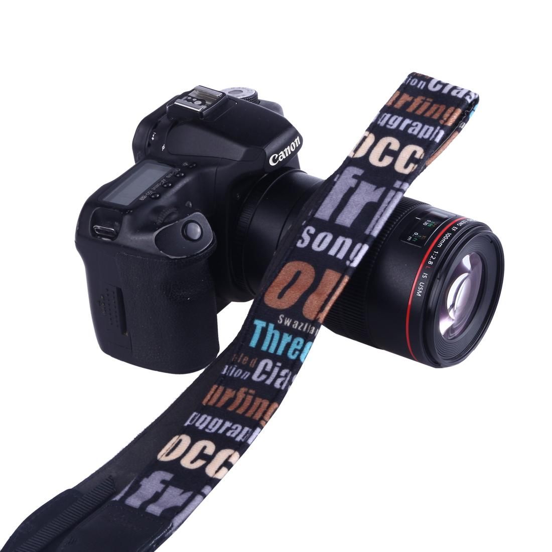 LYNCA LH-05 British Style Series Orange English Words Universal Genuine Leather Shoulder Neck Strap Camera Strap for Nikon / Canon / Sony / Panasonic / SLR DSLR ILDC (Style3)