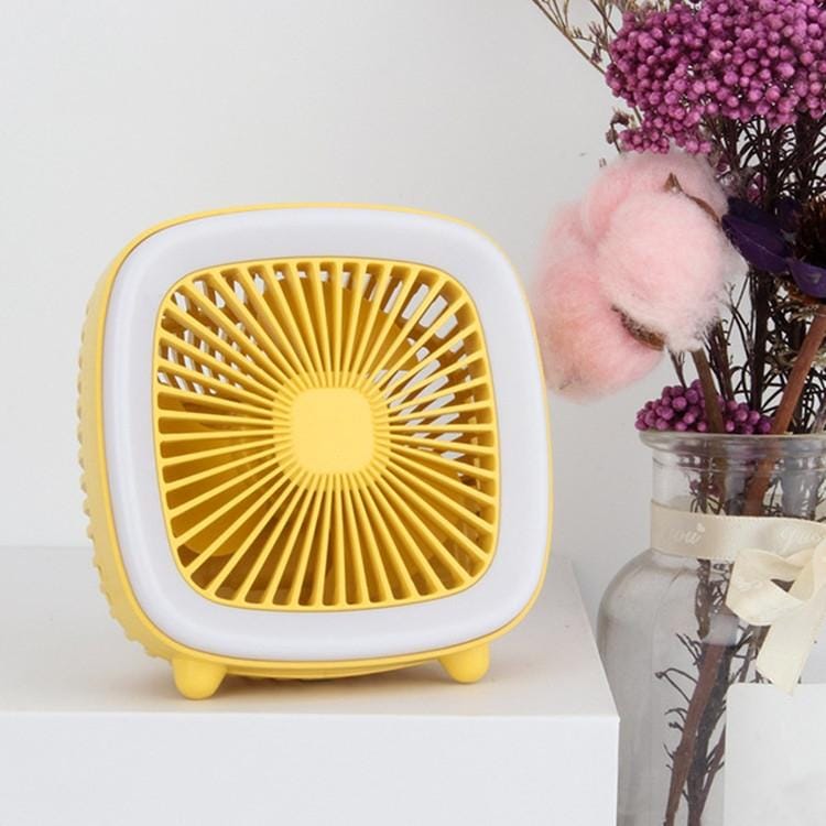USB Rechargeable Desktop Fan Multifunctional Handheld Pocket Fan (Red)