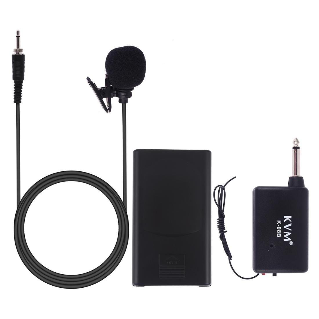 KVM K-08B Lavalier Wireless Microphone with Receiver (Black)