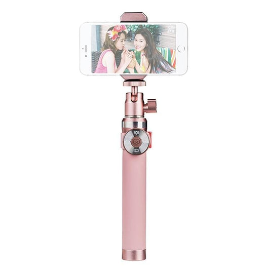 CYKE BR12 Wireless Bluetooth Selfie Stick Kit for 4.0 - 5.5 inch Phones, with Remote Control (Pink)