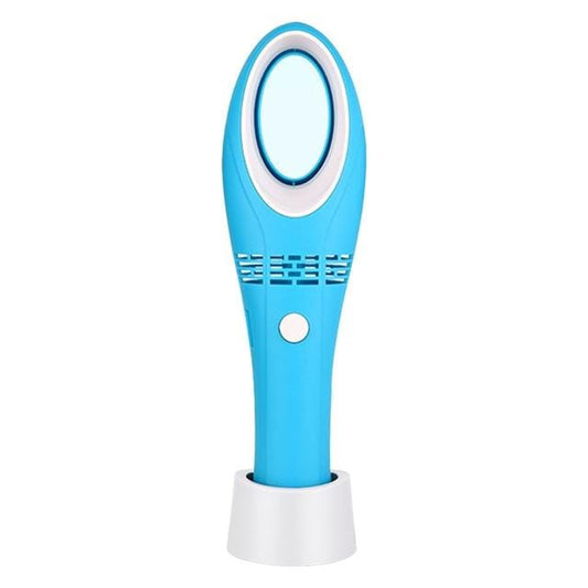 USB Handheld Mini Cooler Leafless Fan Rechargeable Portable (Blue)
