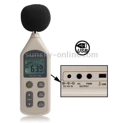Digital Sound Level Meter with USB Port (Beige)