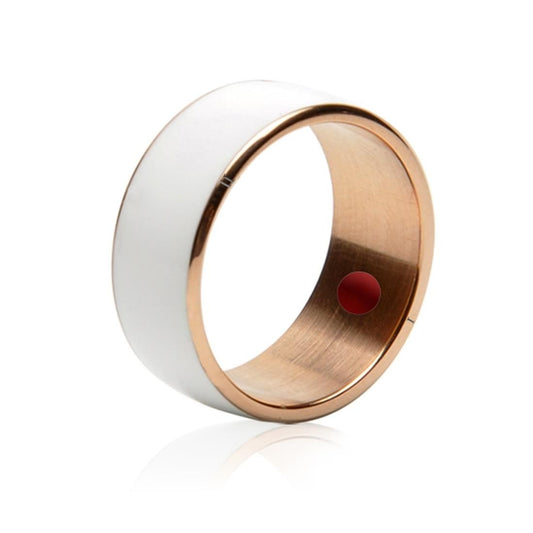 JAKCOM R3F 18K Rose Gold Smart Ring, Waterproof & Dustproof, Health Tracker, Wireless Sharing, Push Message, Inner Perimeter: 70mm (White)