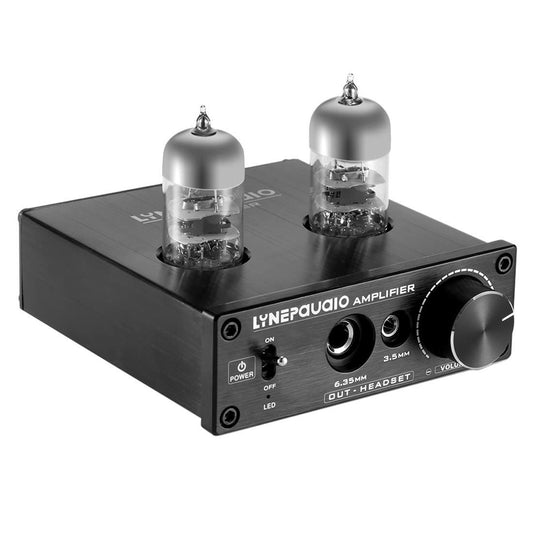 LINEPAUDIO A962 HiFi 6J9 Vacuum Tube Power Headphone Amplifier USB ASIO Sound Card (Black)