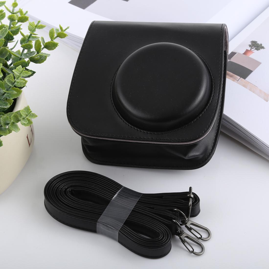 Retro Style Full Body Camera PU Leather Case Bag with Strap for FUJIFILM instax mini 9 / mini 8+ / mini 8 (Black)