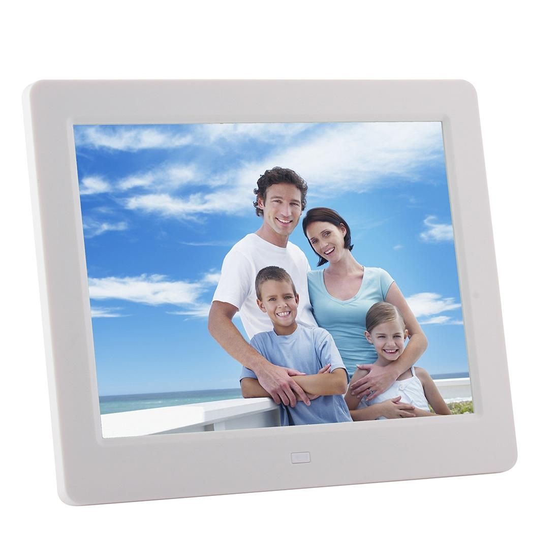 8 inch LED Display Multi-media Digital Photo Frame with Holder & Music & Movie Player, Support USB / SD Card Input (Silver)