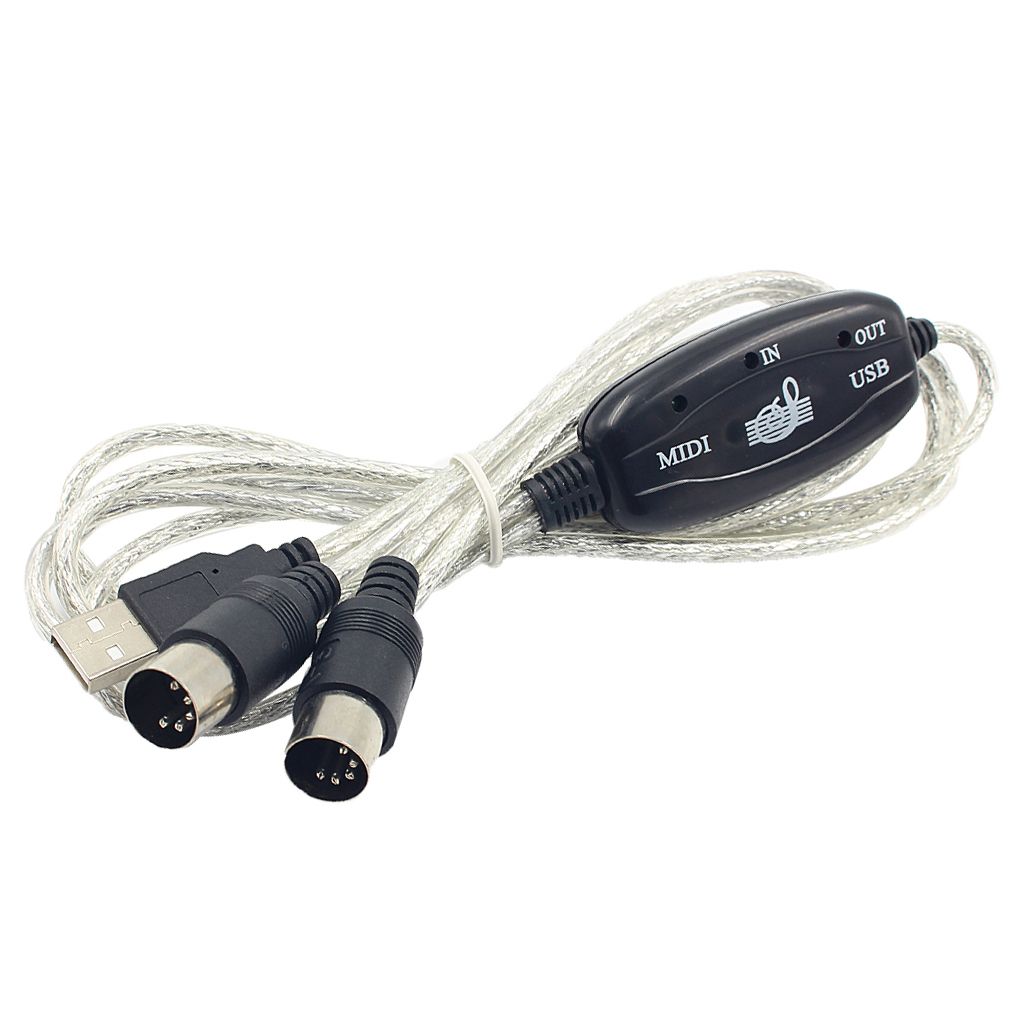 MIDI to USB Interface Cable Cord Converter PC to Music Keyboard Adapter
