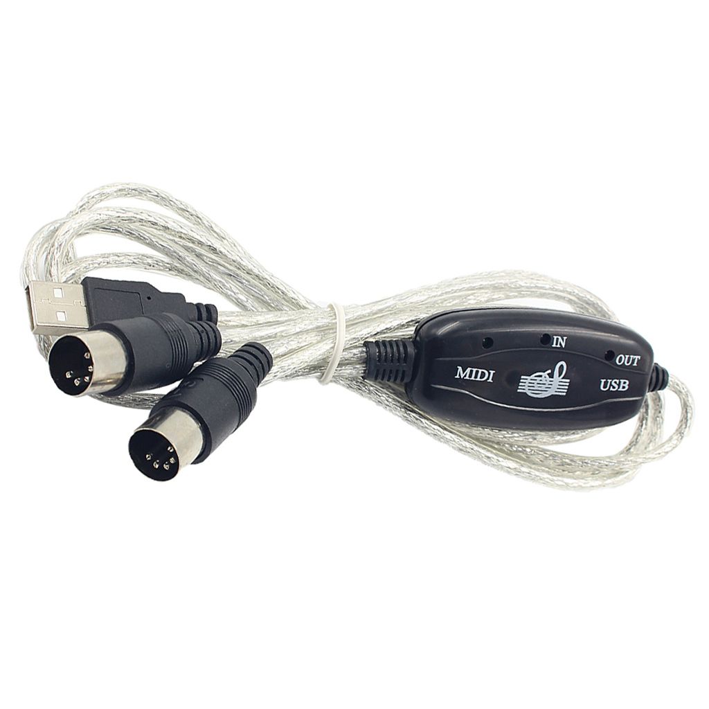 MIDI to USB Interface Cable Cord Converter PC to Music Keyboard Adapter