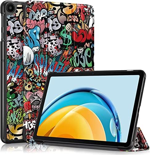 PU Leather Case for Huawei MatePad SE 10.4-inch, Pattern Printing Tri-fold Stand Tablet Cover - Graffiti