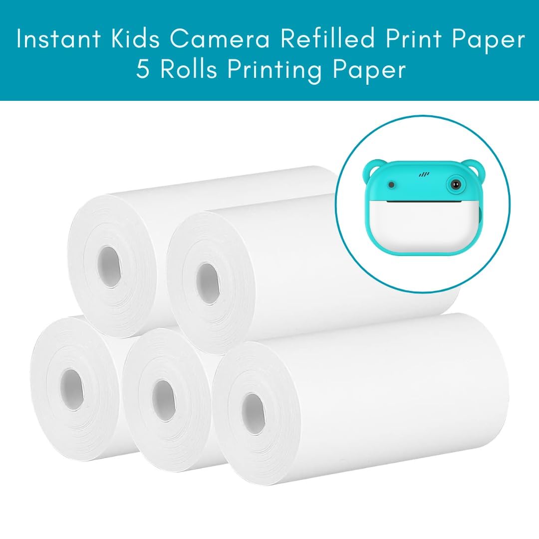 5Pcs Thermal Printing Paper Durable Photo Print Paper Rolls for Kids Instant Print Camera