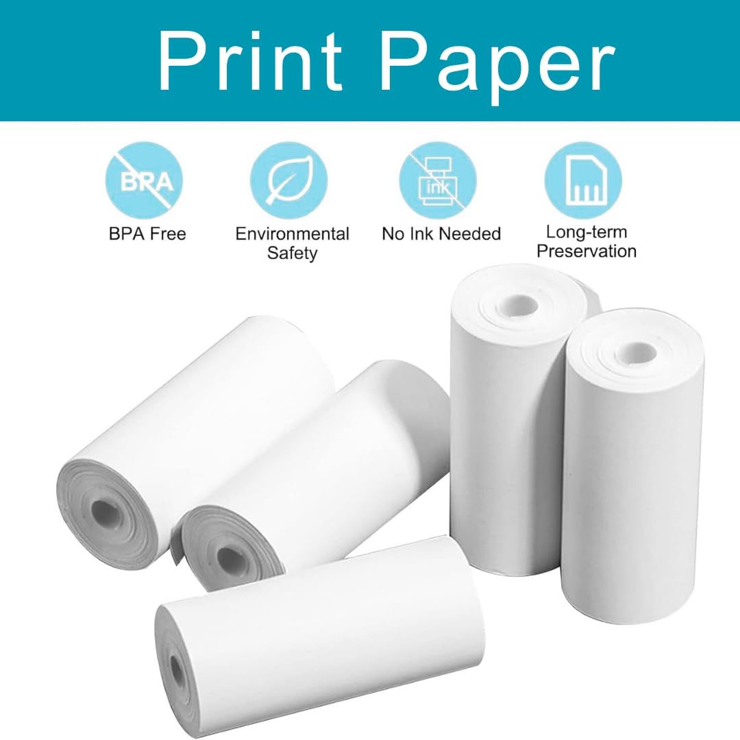 5Pcs Thermal Printing Paper Durable Photo Print Paper Rolls for Kids Instant Print Camera