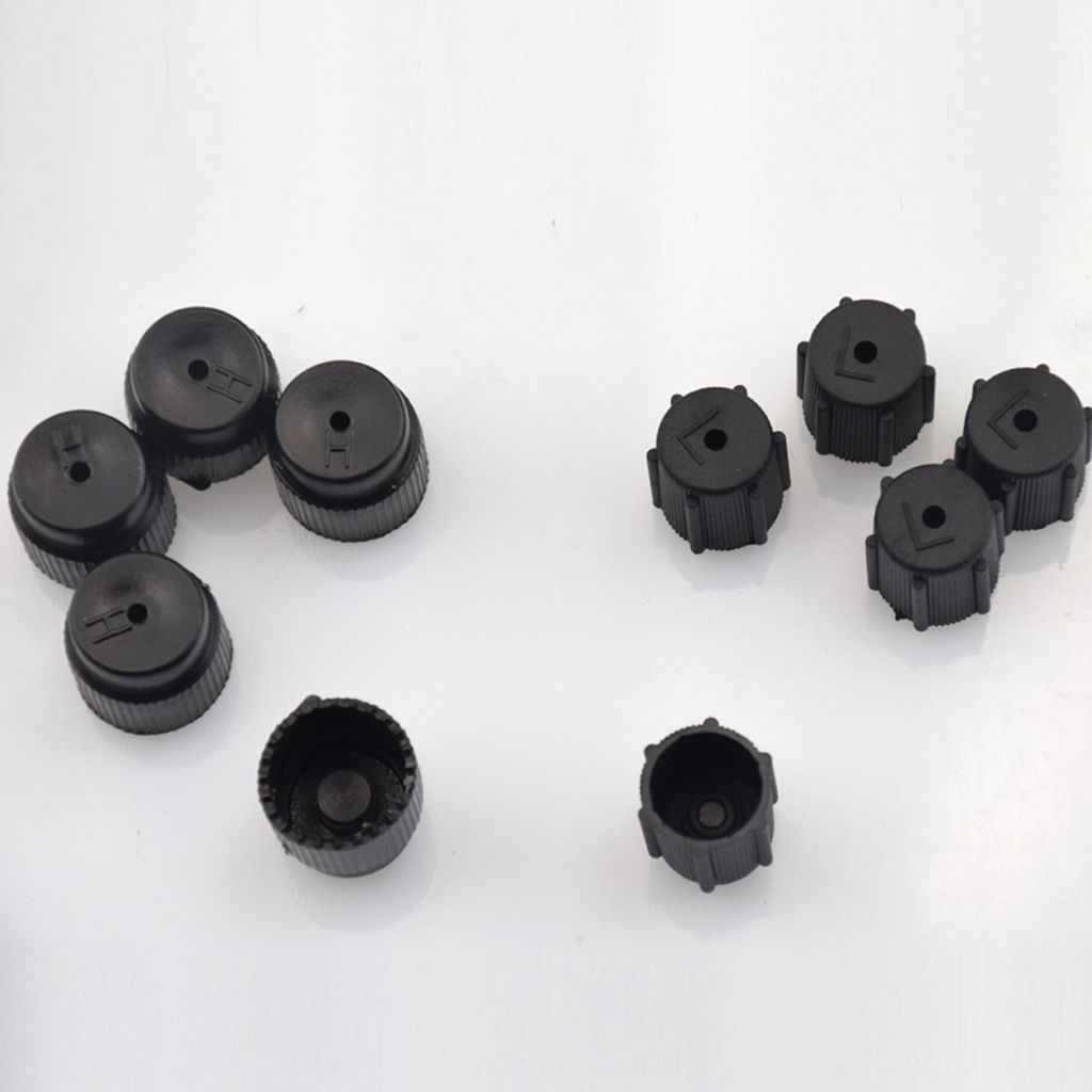 10 Pieces AC A/C Charging Port Service Caps R134a R12 13mm & 16mm Black