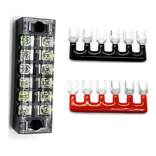 600V 15A 6 Positions Double Row Screw Terminal Block and 6P Strips Kits