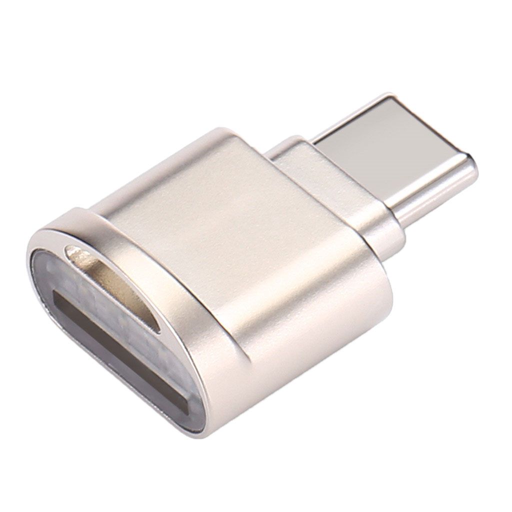 USB 3.1 Type-C to TF Card Reader OTG Adapter for Micro SD Card-Golden
