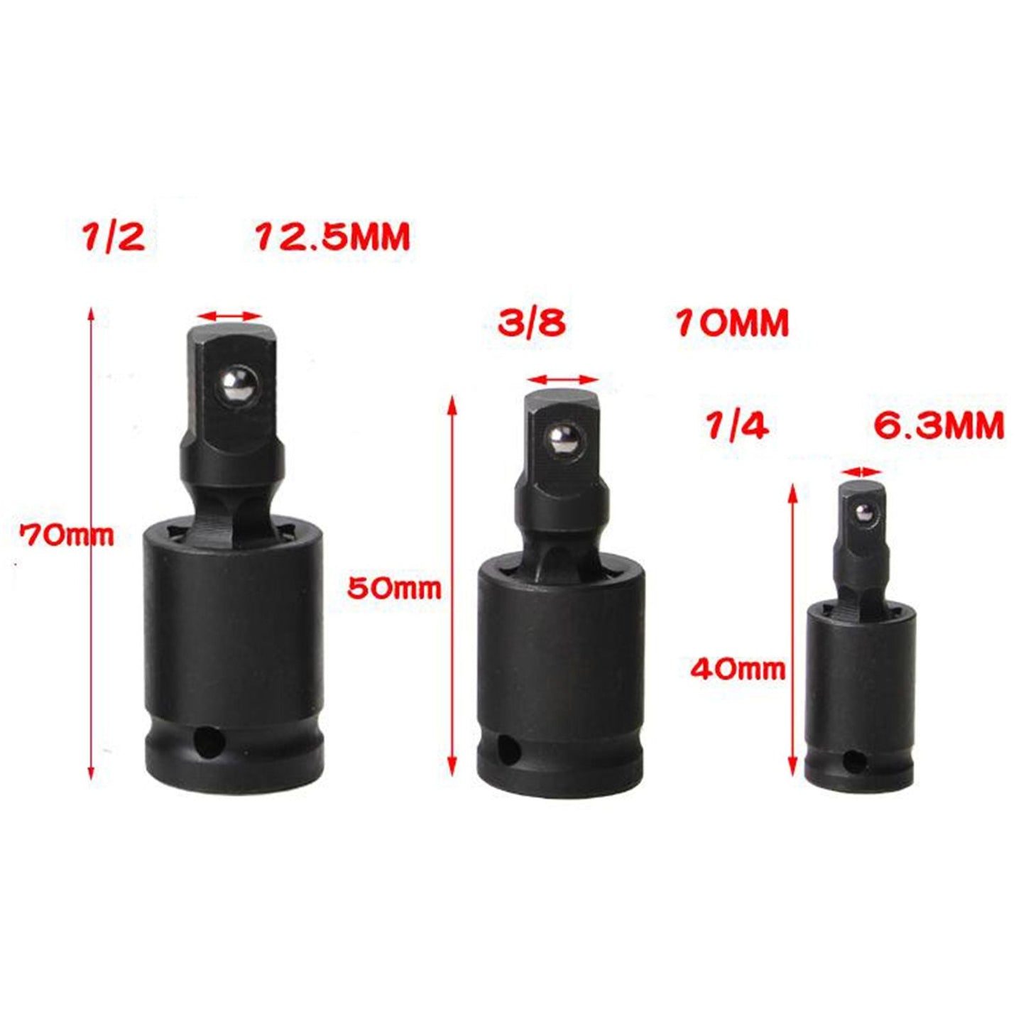 Universal Joint Socket Ratchet Angle Extension Bar Socket Adapter 0.25 inch