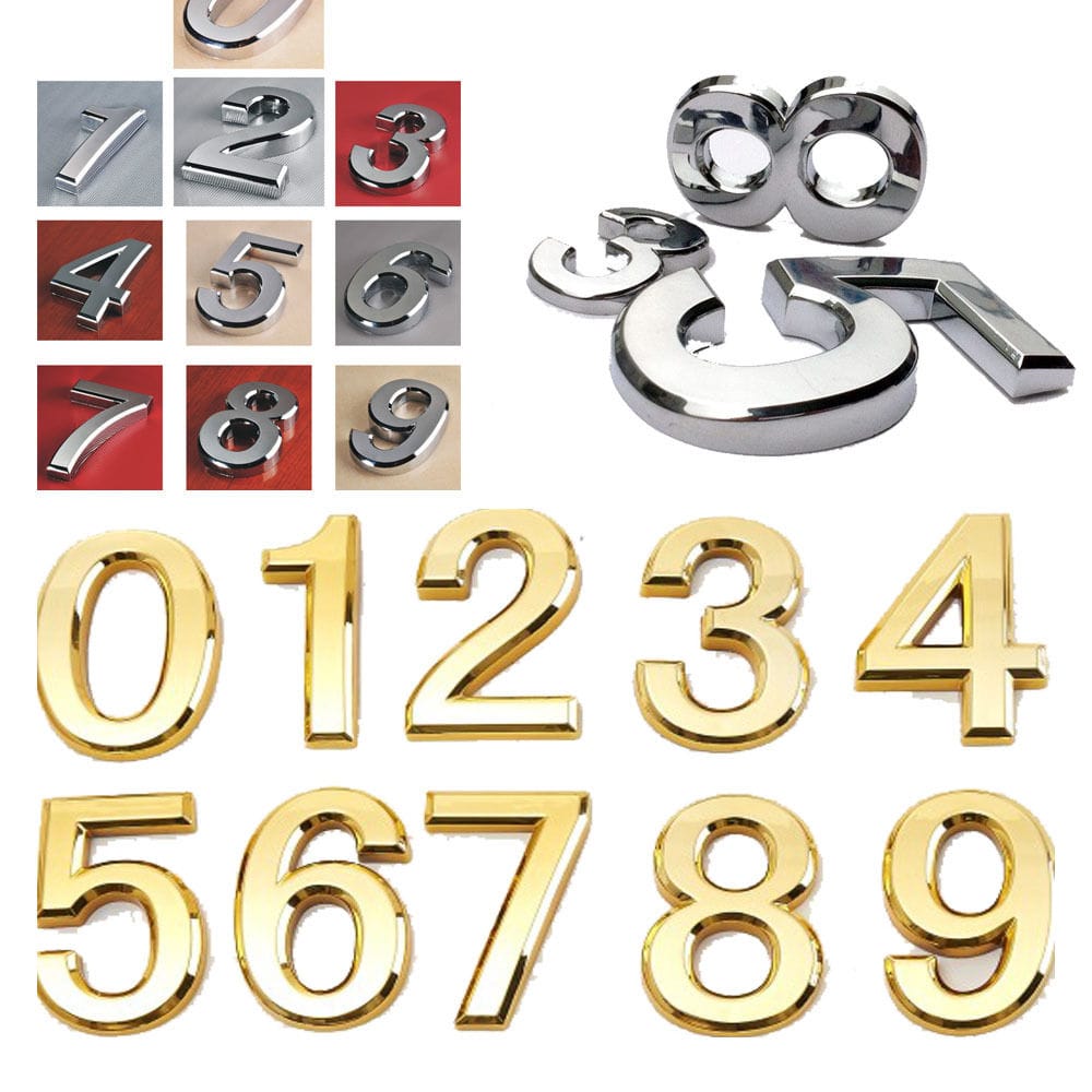 Golden Plastic Self-Adhesive House Hotel Door Number  Sticky Numeric Digit 1