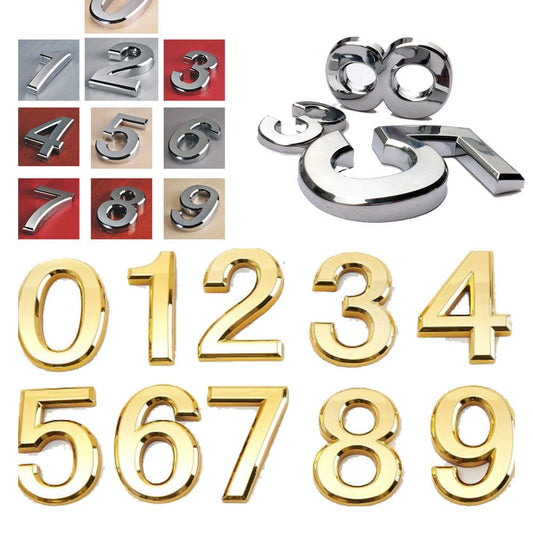 Golden Plastic Self-Adhesive House Hotel Door Number  Sticky Numeric Digit 1