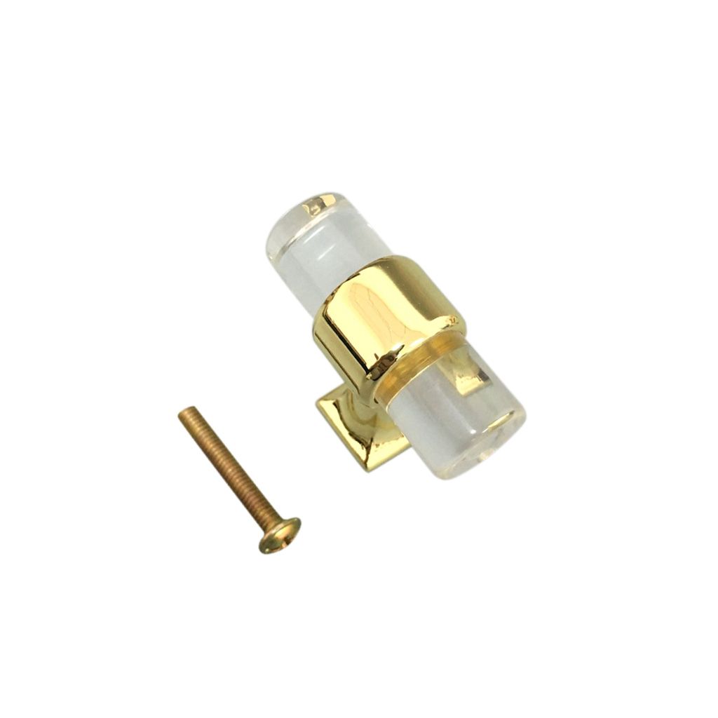 Acrylic Door Pull Knob Drawer Cabinet Cupboard Handle Hardware Gold 40mm B