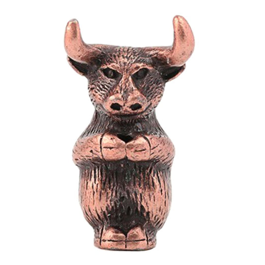 Copper Chinese Twelve Zodiac Animal Figurine Incense Stick Stand Ox