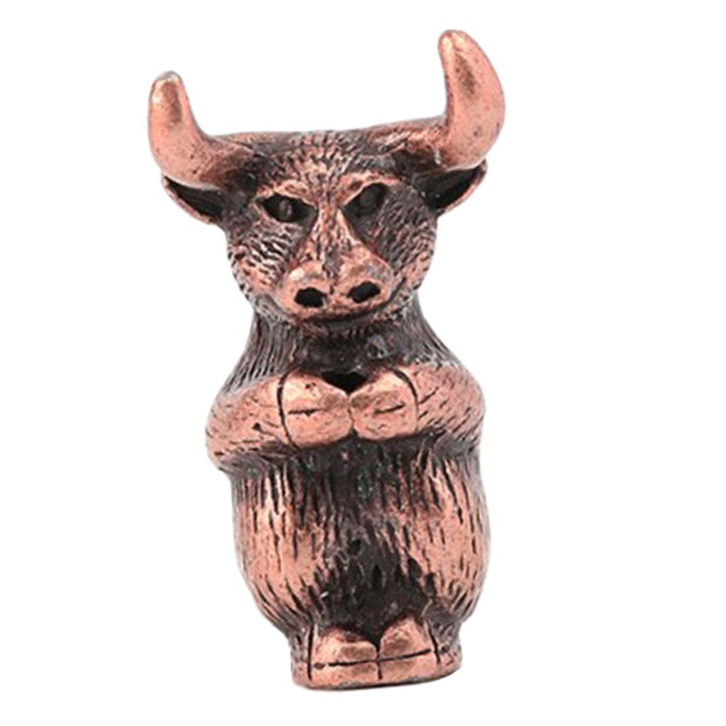 Copper Chinese Twelve Zodiac Animal Figurine Incense Stick Stand Ox