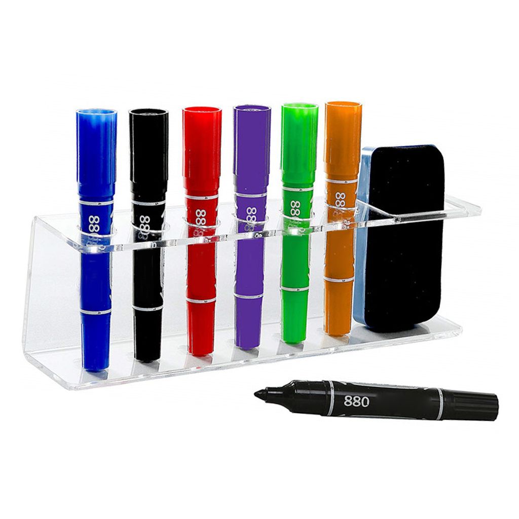 Marker Pens Holder for Whiteboards, Wall Mount Dry Eraser Organizer Clear