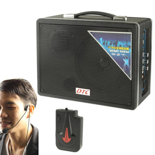 QS-X1 Multimedia Active Speaker System with Wireless Microphone, Support SD / MMC Card / USB Flash Disk, Support 2CH Wired Microphone (Black)