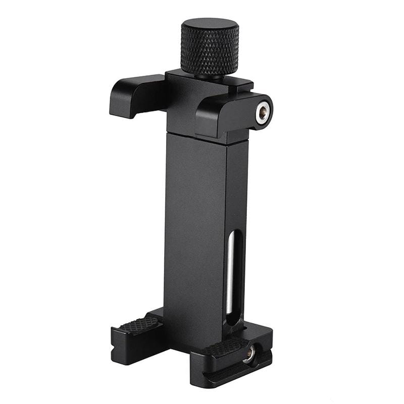 ADAI Portable Foldable Metal Clip Mobile Phone Holder Clamp Bracket (Black)