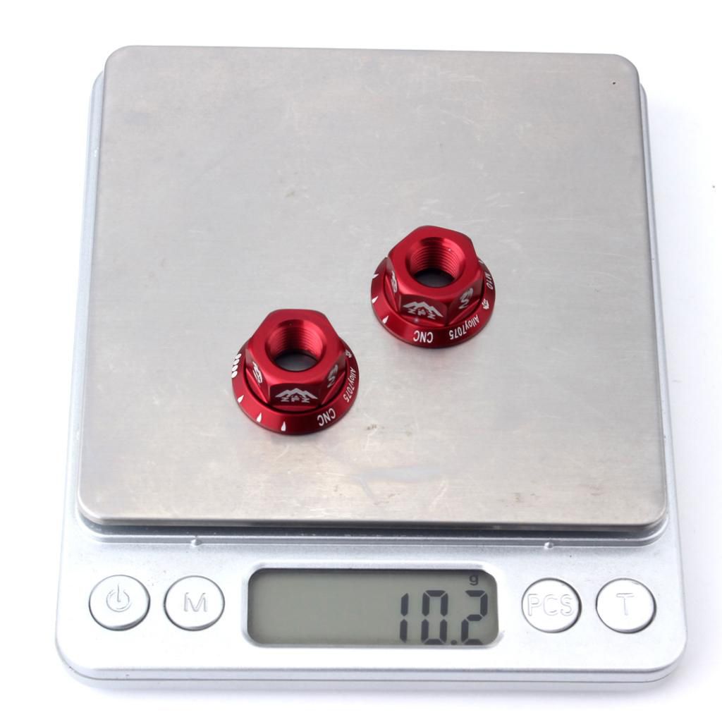 Bicycle Hubs Nut M10 Folding Fixed Gear Bike Wheel Hubs Axle Screw Red