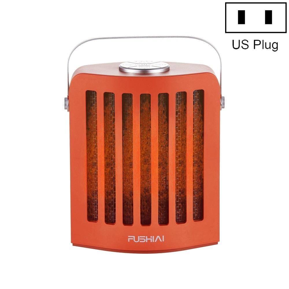 FUSHIAI Office Table Mini Small PTC Heater Desktop Quick Heat Silent Heater, Size:US Plug (Orange)