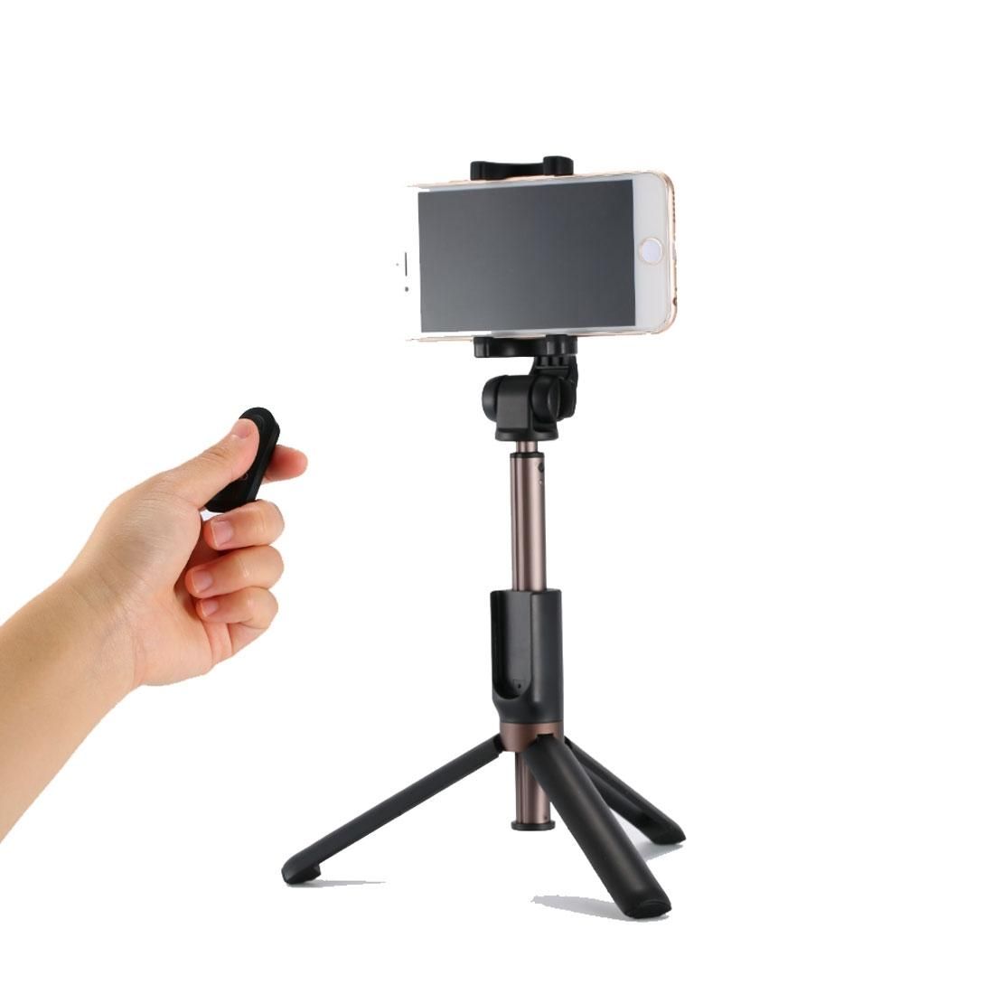 REMAX P9 2 in 1 Multi-functional Bluetooth Wireless Selfie Stick Selfie Tripod with Remote Control (Black)