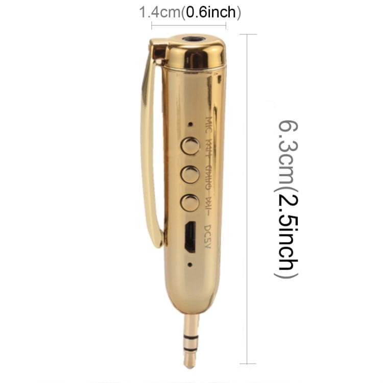 MP-S100 Multi-functional Bluetooth 4.2 3.5mm Audio Receiver Pen with Mic & Buttons, Supports Hands-free Answer(Gold)