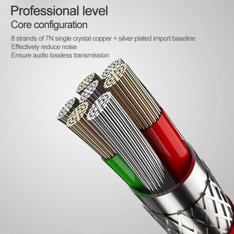 F2 1.2m Wired In Ear USB-C / Type-C Interface Metal HiFi Noise Reduction Earphones with Mic (Red)