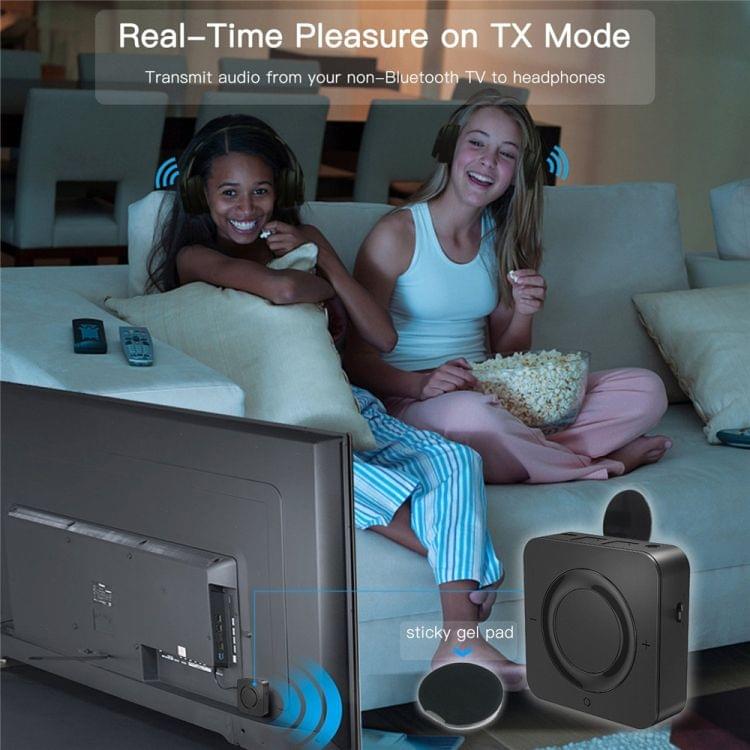 BT4842B Bluetooth V5.0+EDR  Wireless Bluetooth Transmitter Receiver Adapter Stereo Audio Music Adapter with 3.5mm Audio Cable (Black)