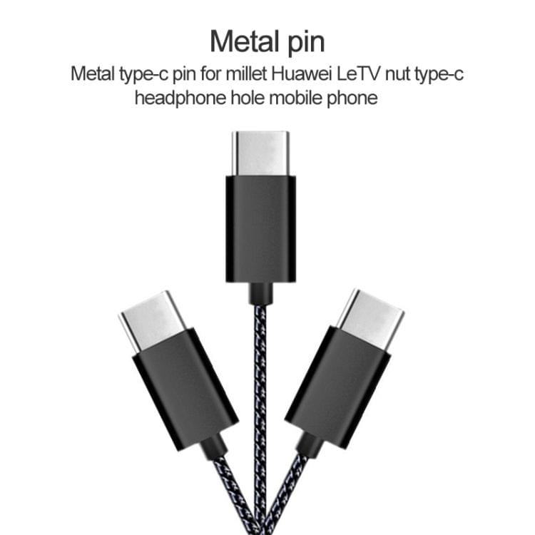 T1  USB-C / Type-C Interface In Ear Wired Stereo Earphone with Mic(Black)