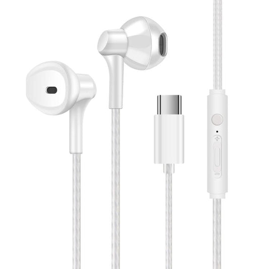 ACZ T7 1.2m Wired In Ear USB-C / Type-C Interface 4D Stereo Earphones with Mic (White)