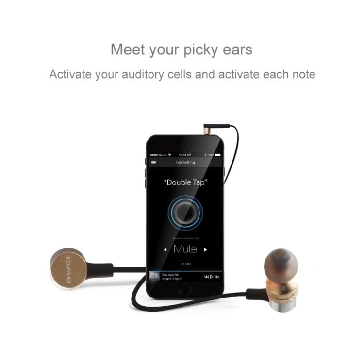 awei ES-20TY TPE In-ear Wire Control Earphone with Mic