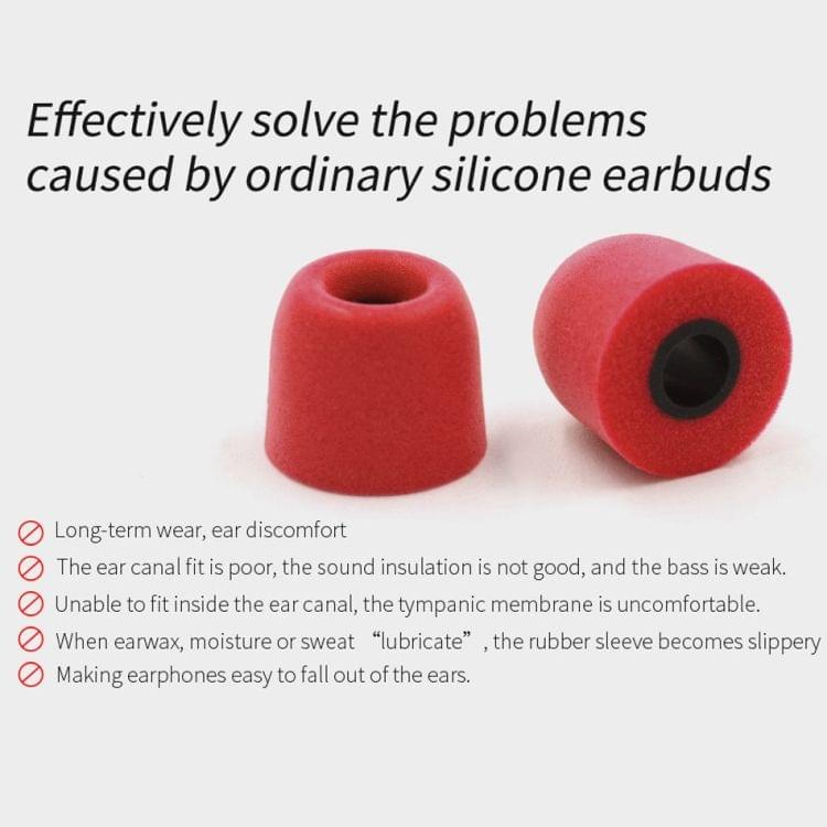 KZ 6 PCS Sound Insulation Noise Reduction Memory Foam Earbuds Kit for All In-ear Earphone, Size: L & M & S(Red)