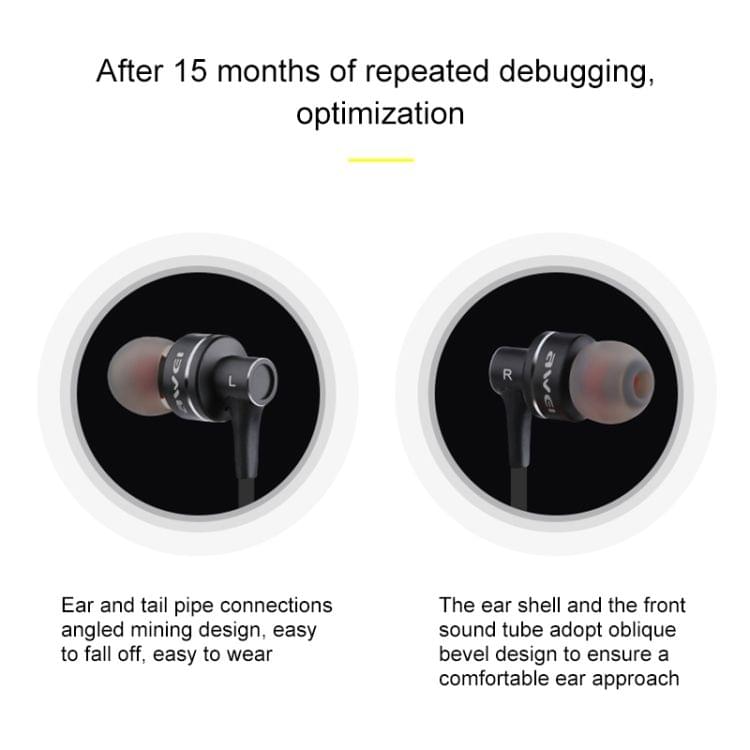 awei ES-10TY TPE In-ear Wire Control Earphone with Mic