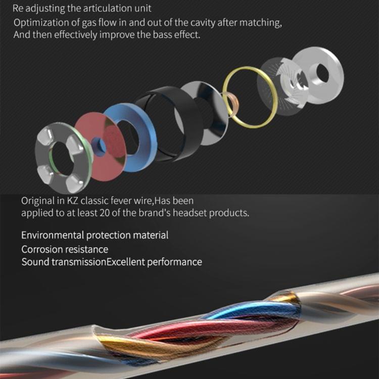 KZ ED7mini 3.5mm Rear Mesh Bamboo Design In-Ear Style Wire Control Earphone