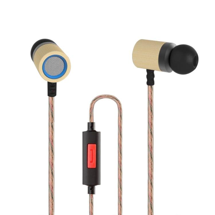 KZ ED7mini 3.5mm Rear Mesh Bamboo Design In-Ear Style Wire Control Earphone